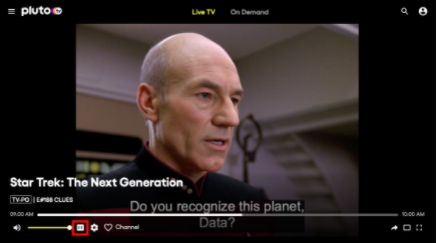 Can I stream with Closed Captions on Pluto TV